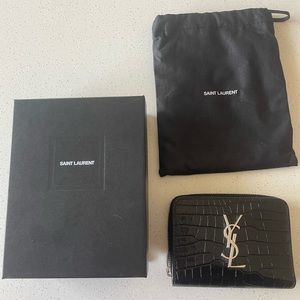 YSL Crocodile with Silver Finish Wallet- authentic!